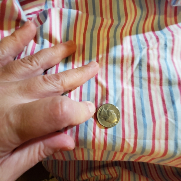 Seaward & Stearn London, L, 36, pastel stripe LS spread collar dress shirt - Picture 9 of 11